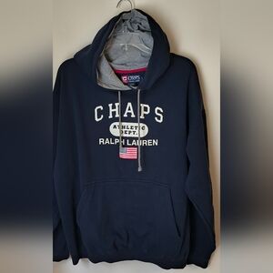 Vintage Chaps Ralph Lauren Hoodie Mens Blue Size Large Y2K